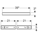Fijación Geberit Duofix para lavabos con distancia entre fijaciones 38–58 cm